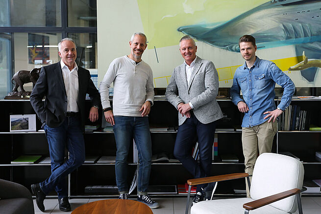 Photo 1: Jean-Marc Peltier, Sylvain Villars, Peter J. Rickenmann and Christophe Renggli